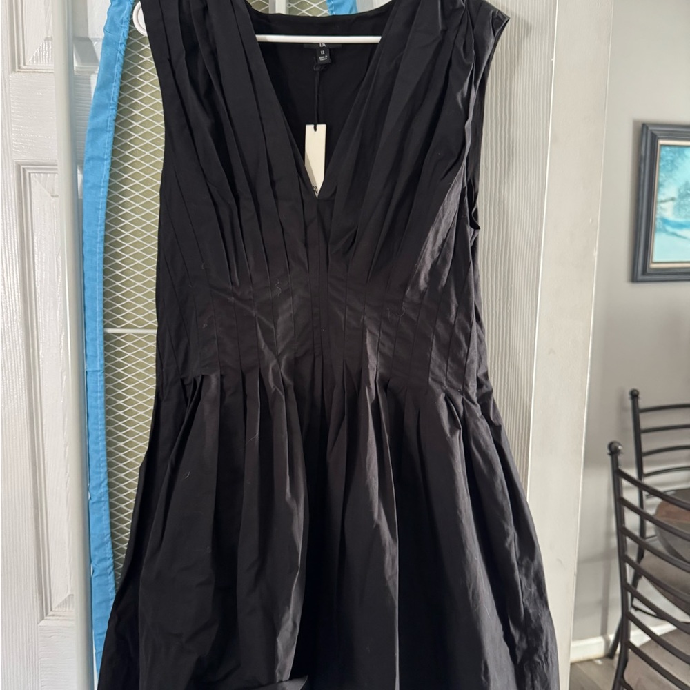 Banana Republic Black Pleated Mini Dress